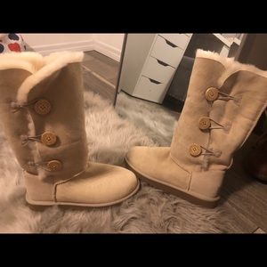 Cream colored UGG boots
